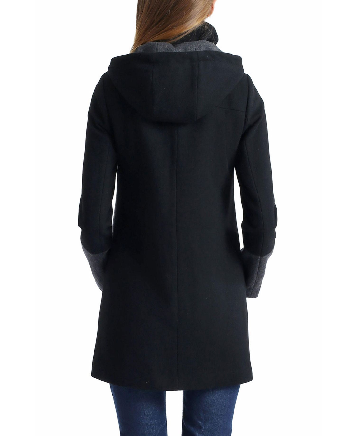 Maternity Tessa Hooded Wool-Blend Colorblock Coat
