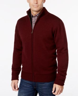 mens lined zip up cardigan