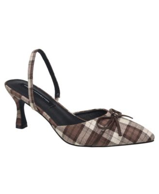 Women's Bowy Plaid Kitten Heel