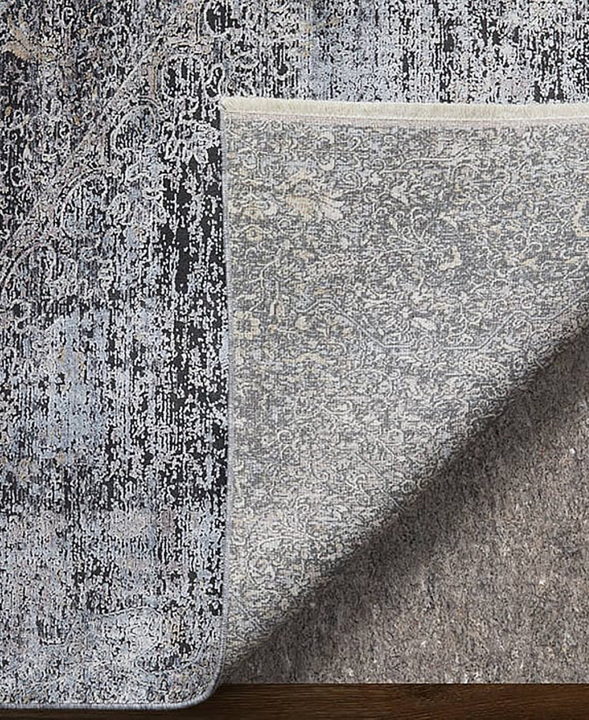 Feizy Sarrant R3963 Charcoal 2'8" x 8' Runner Rug