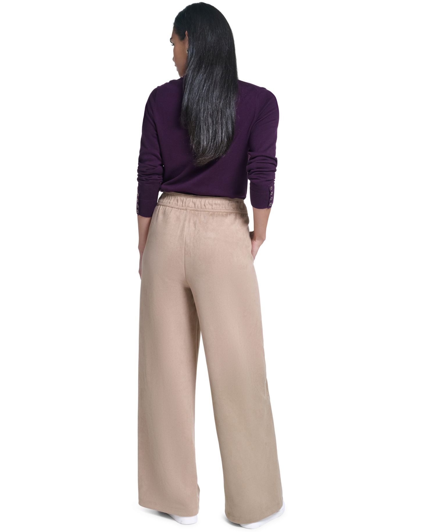Women's High-Rise Faux-Suede Pull-On Pants