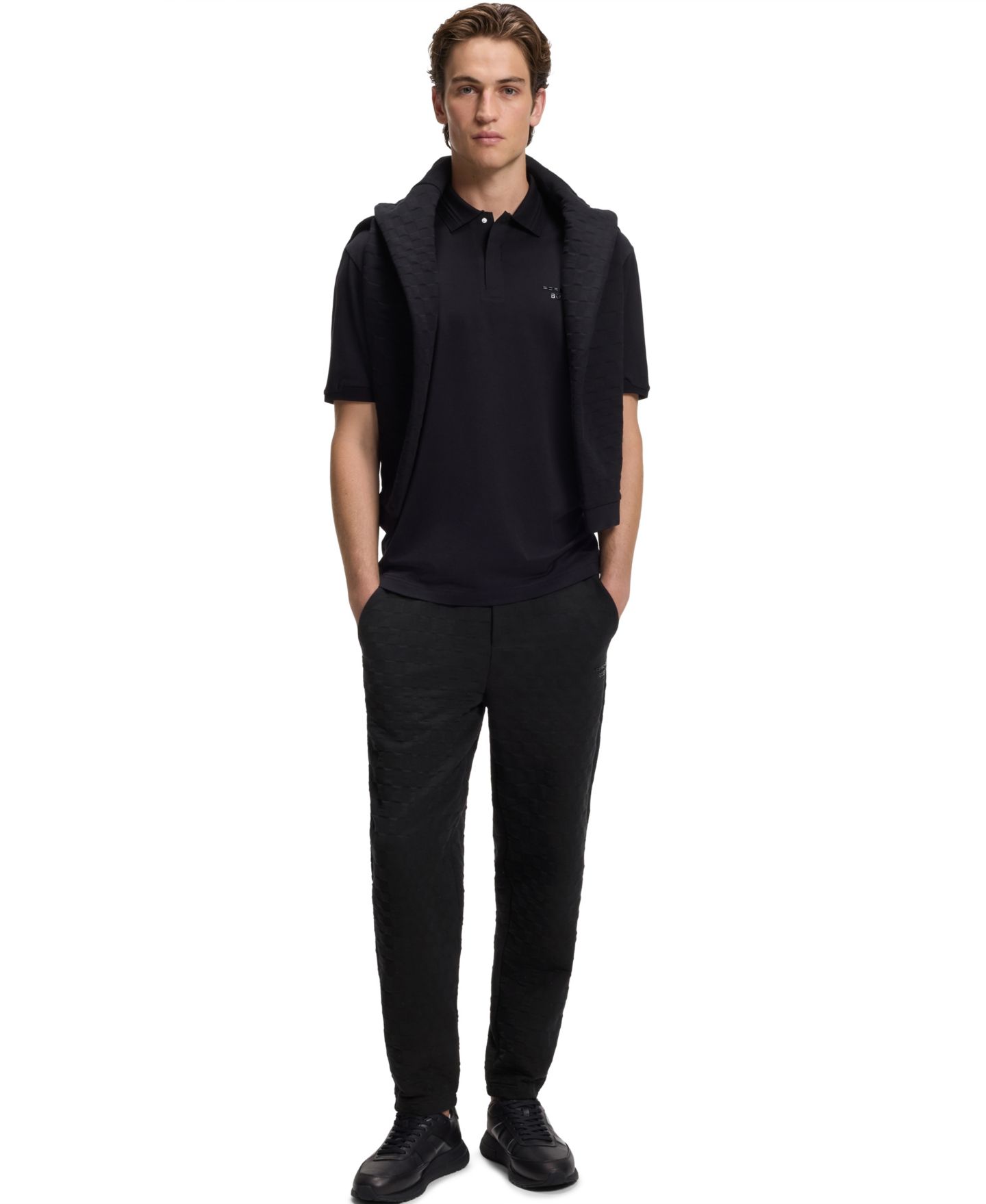 Мужские брюки Hugo Boss x Porsche Regular-Fit Tracksuit, цвет: Чёрный — фото 4