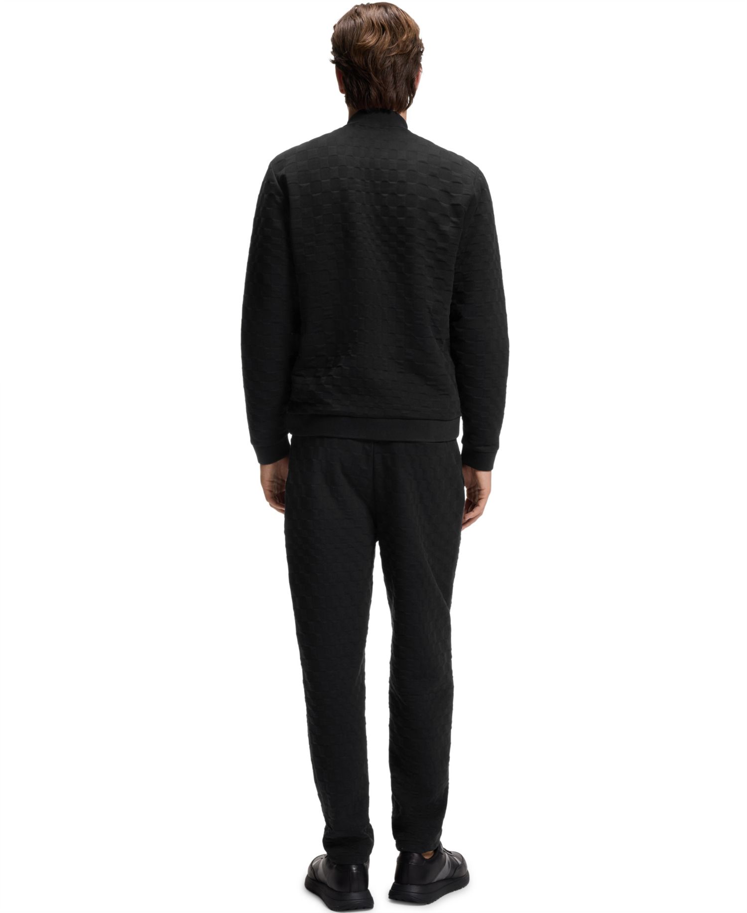 BOSS by x Porsche Men's Regular-Fit Check Jacquard Sweatshirt
