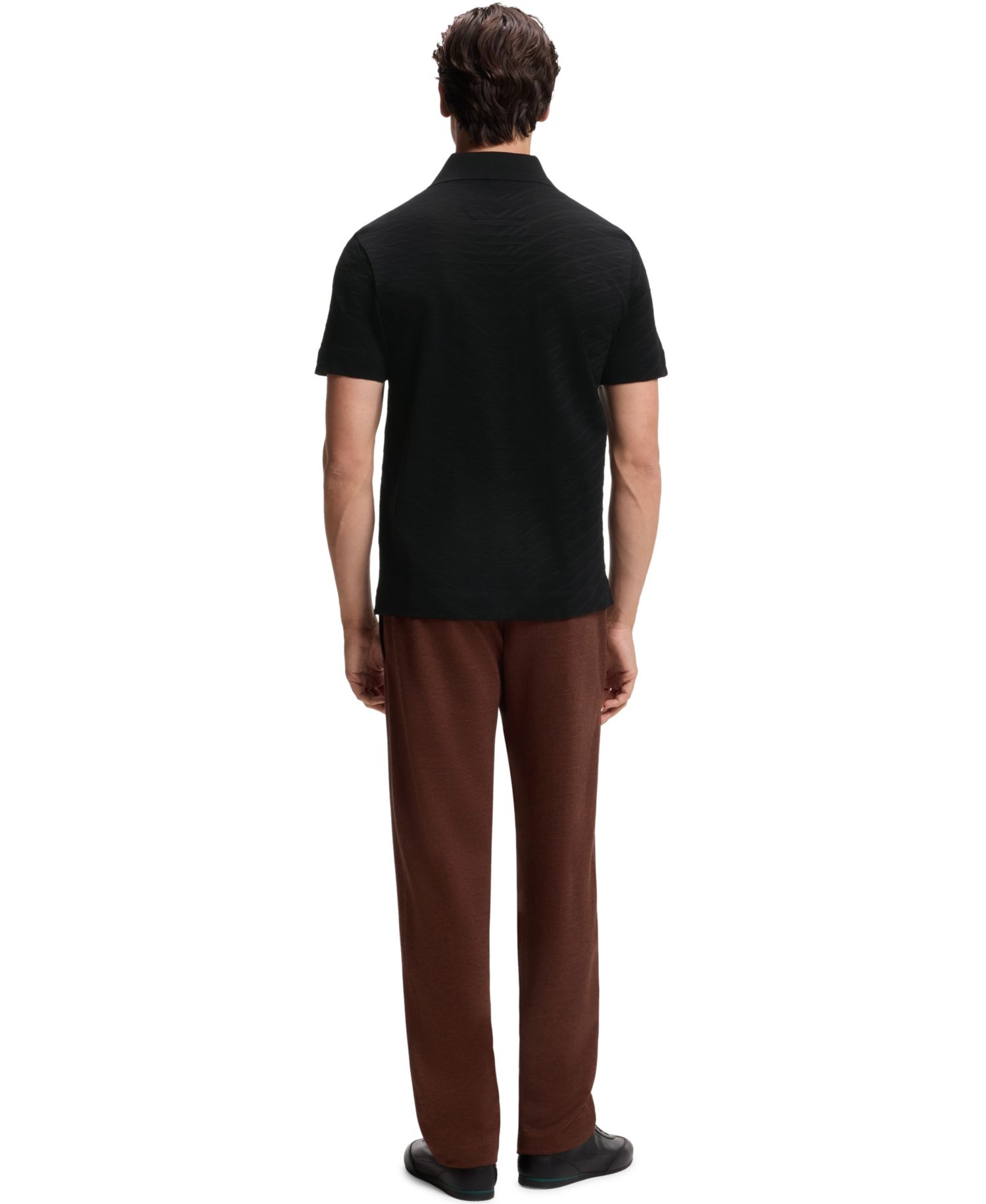 x Aston Martin Men'sCotton Mercerized Cotton Jacquard Regular-Fit Polo Shirt