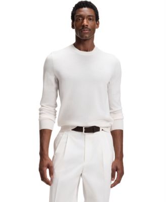 BOSS by Men's Merino-Wool Regular-Fit Sweater