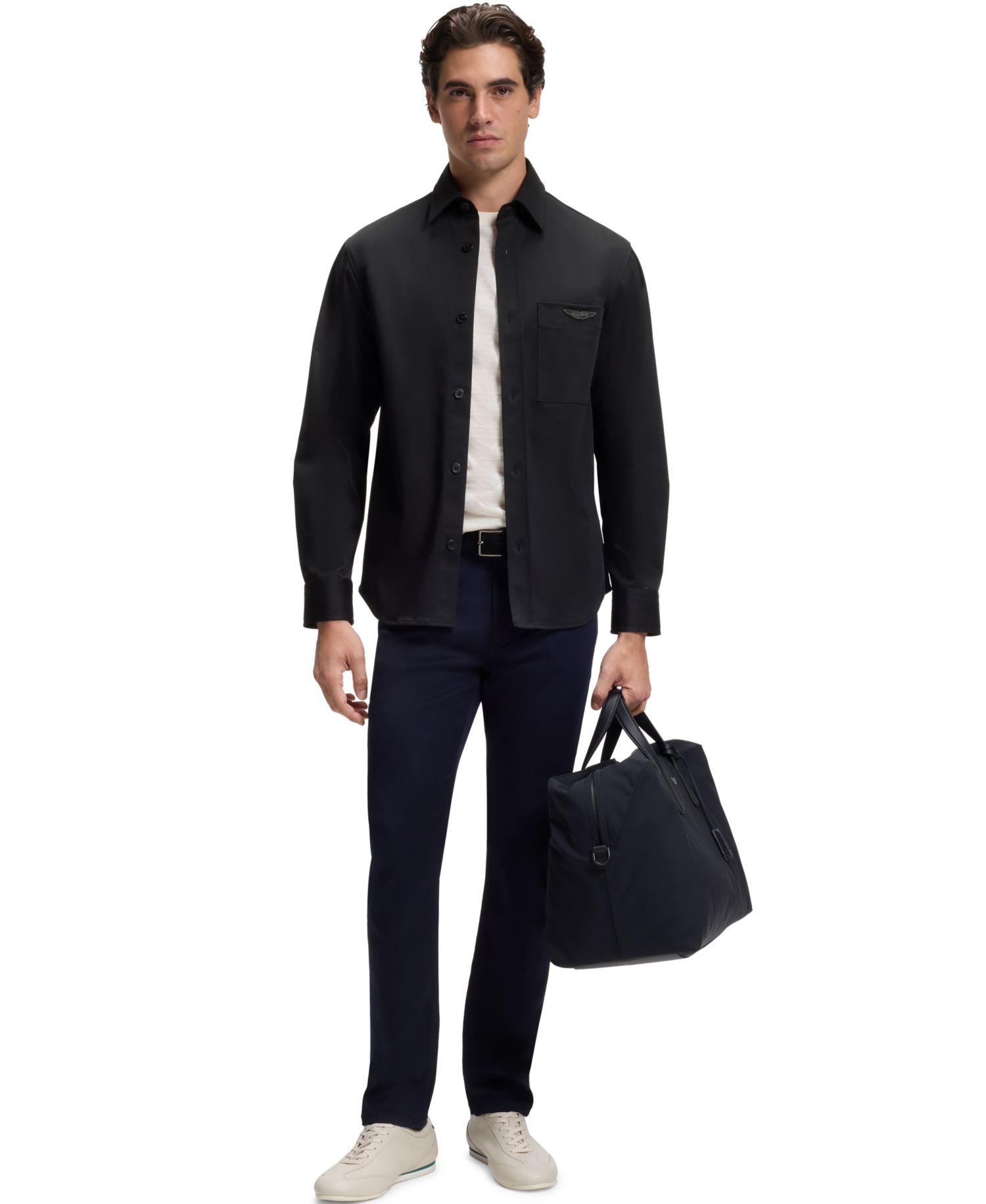 x Aston Martin Men's Cotton-Blend Relaxed-Fit Overshirt