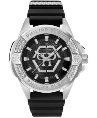 Majesty Men's Black Silicone Strap Watch 45mm