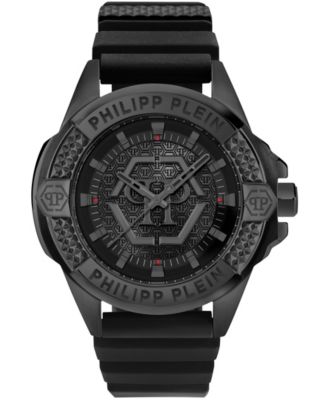 Majesty Men's Black Silicone Strap Watch 45mm