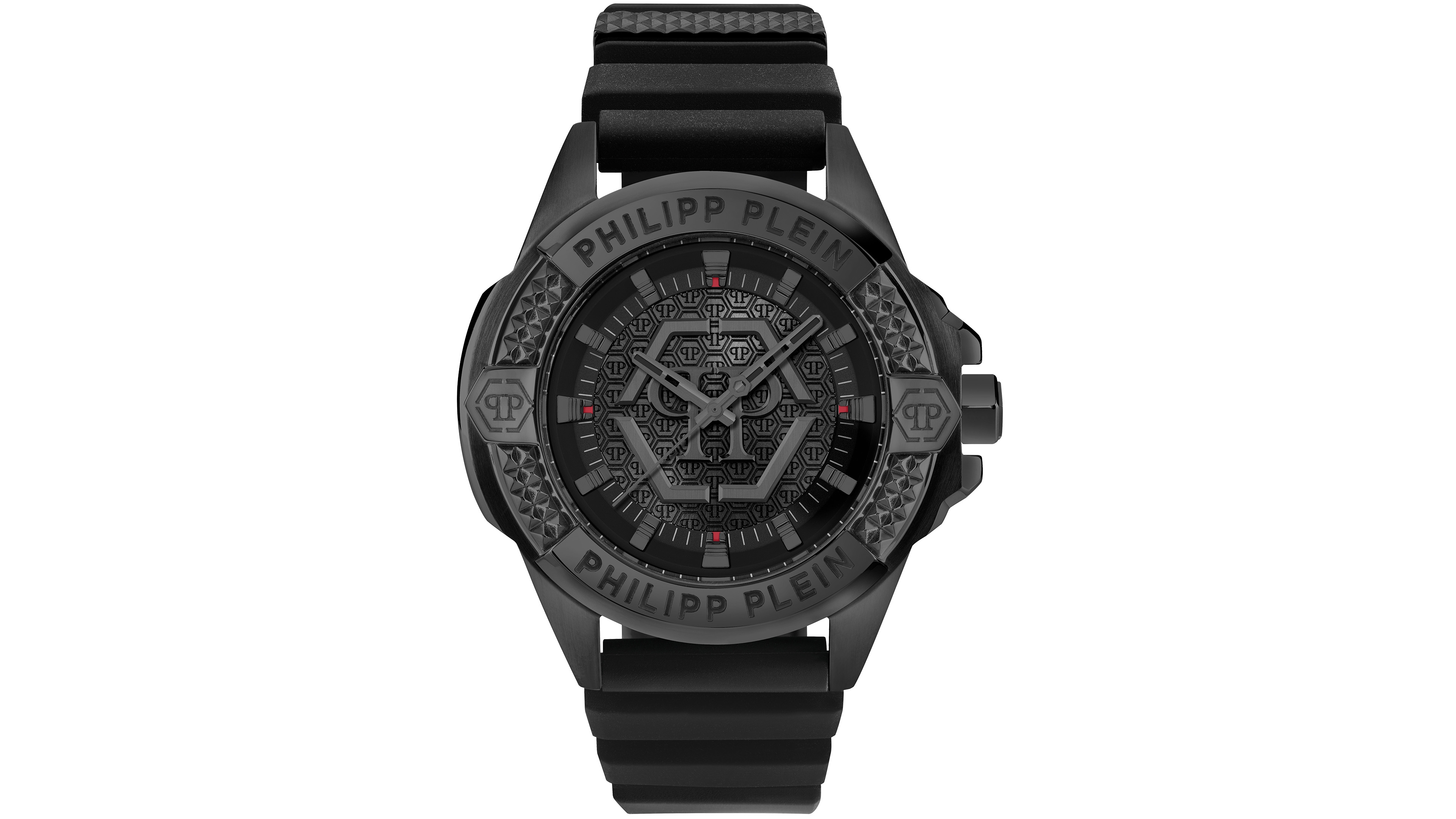 Philipp Plein Majesty Men's Black Silicone Strap Watch 45mm