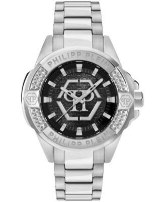Majesty Men's Silver Stainless Steel Bracelet Watch 45mm