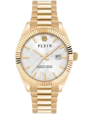 Men's IP Yellow Gold Stainless Steel Bracelet Watch 40mm