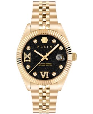 Date Superlative Women's IP Yellow Gold Stainless Steel Bracelet Watch 34mm