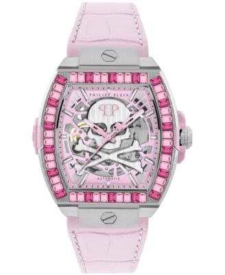 Skeleton 2.0 Men's Pink Calf Leather Strap Watch 44mm
