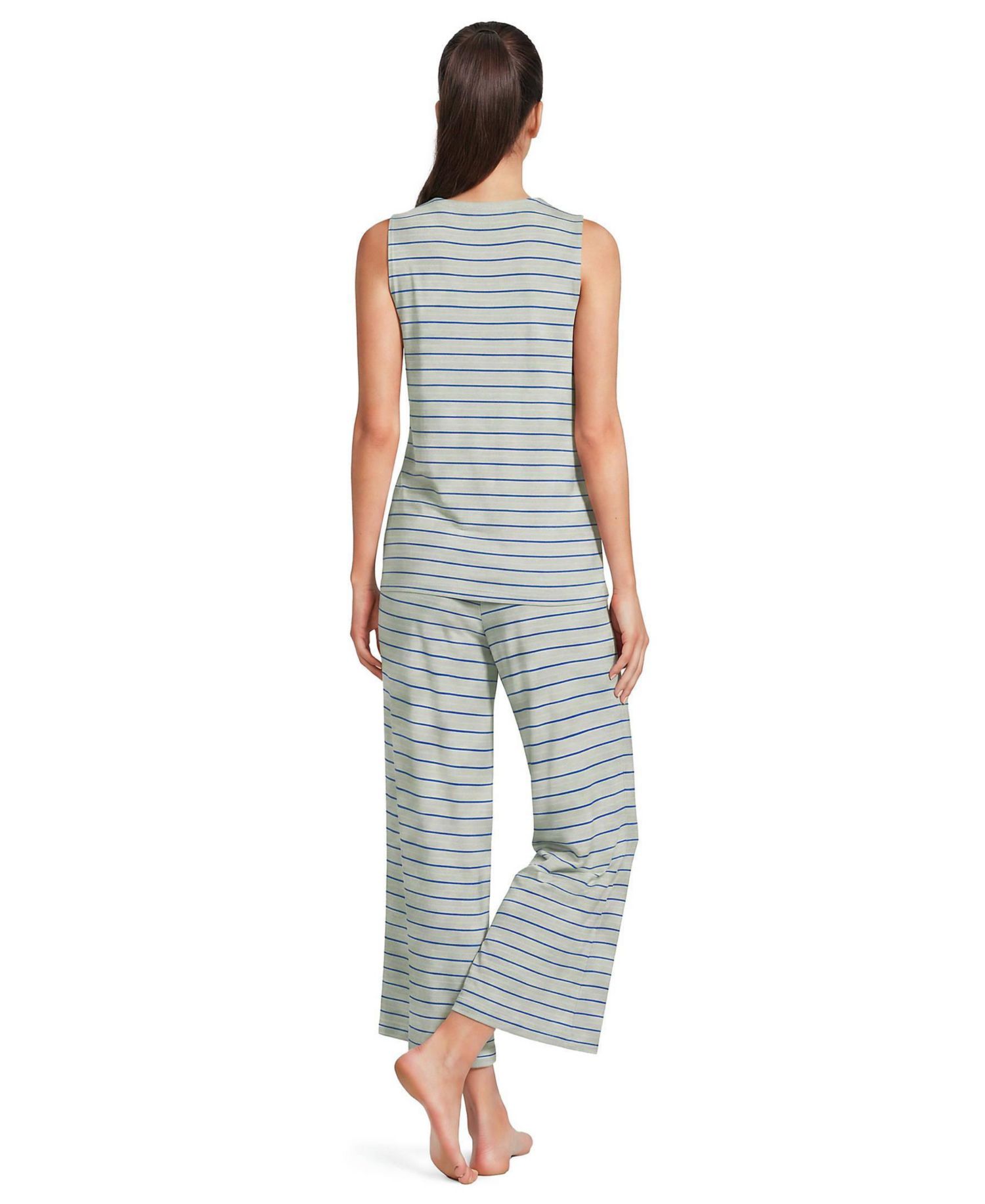 Women's Sleeveless Tank, Pants and Robe Pajama Set