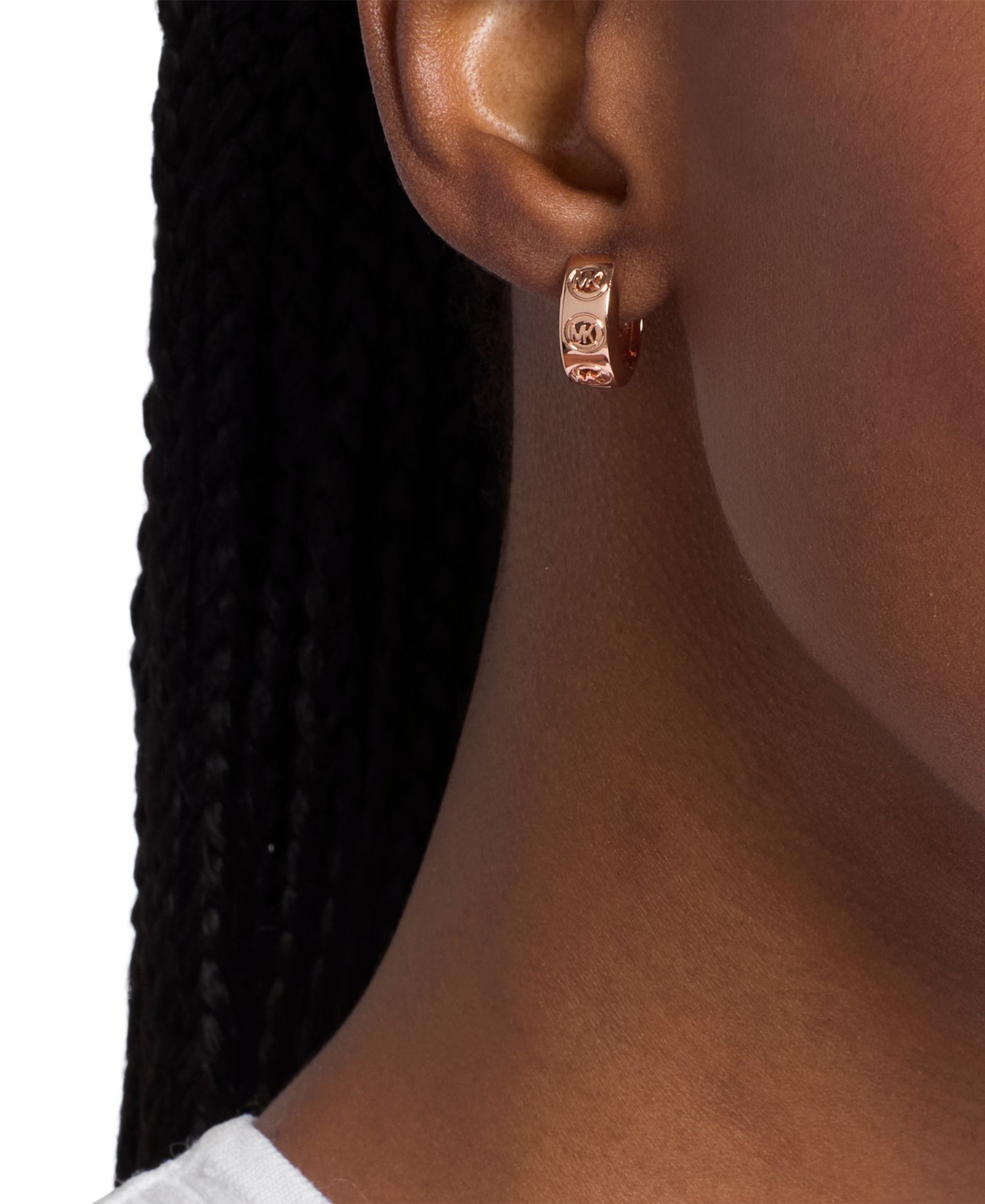 MICHAEL Logo Huggie Earrings
