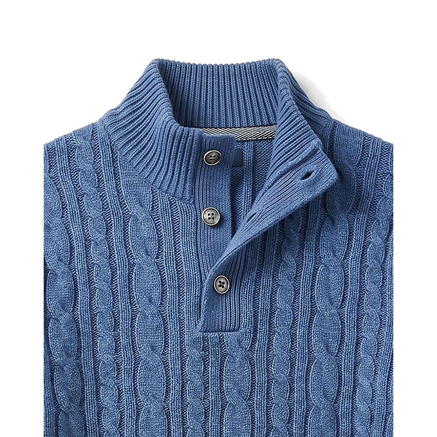 Little Boys 5-7 Organic Mock Neck Cable Sweater