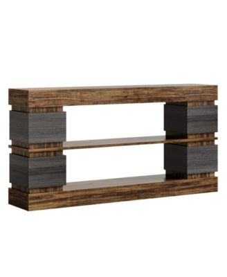 63" Farmhouse 3-Tier Console Table for Hallway or Sofa
