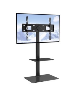 Swivel Height Adjustable TV Stand Mount for 32 to 65 in TVs with 0.4in Tempered Glass Base