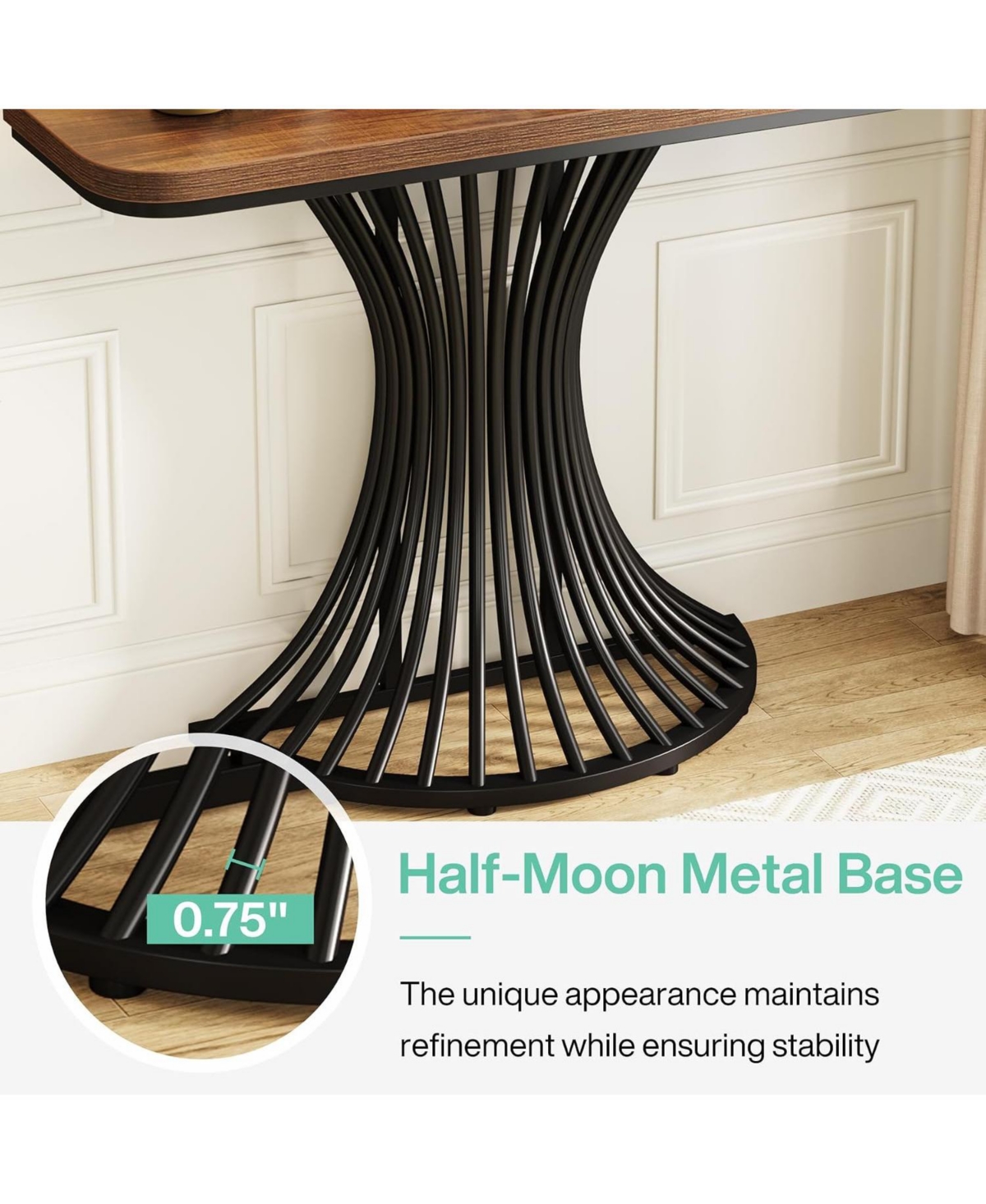 Tribesigns 39" Industrial Console Table with Geometric Base