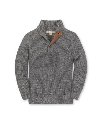 Toddler Boys (2T- 4 T )Organic Mock Neck Cardigan Stitch Sweater