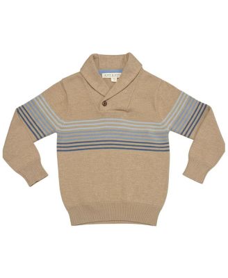 Little Boys (5-7) Organic Shawl Collar Stripe Sweater