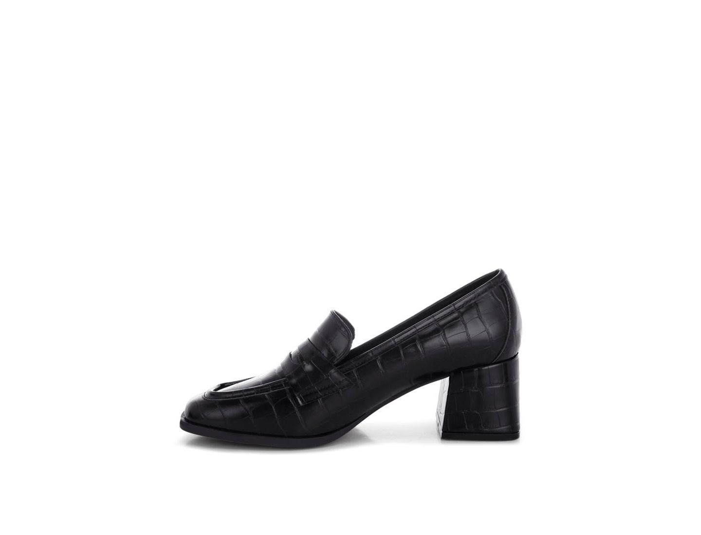 Женские туфли London Rag Pitaka Block Heel Penny Strap, цвет: Чёрная искусственная кожа — фото 4