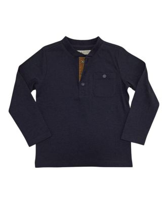 Toddler Boys (2T-4T)Organic Long Sleeve Henley Pocket Tee