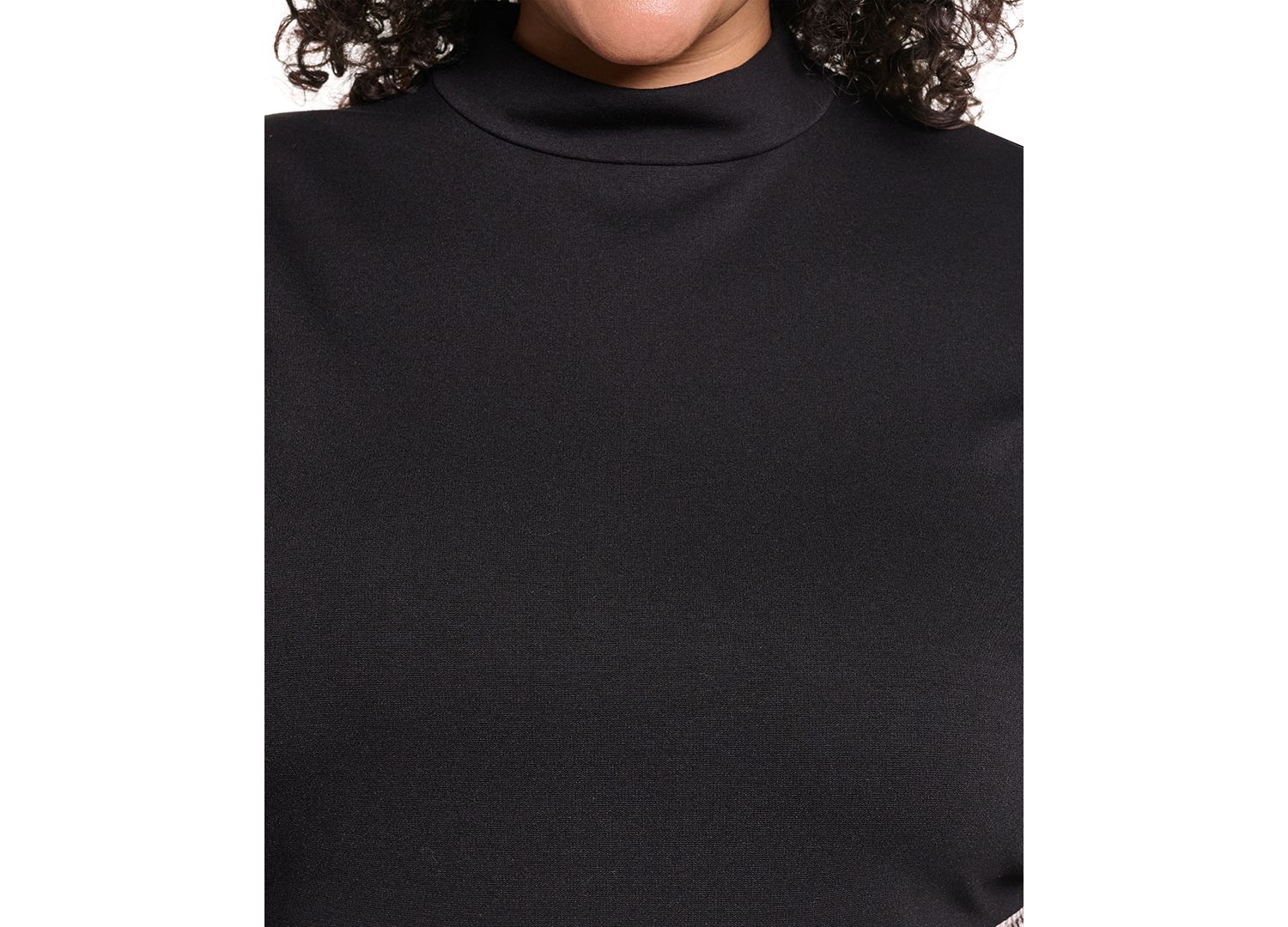 Petite Mock Neck A-Line Twofer Midi Dress