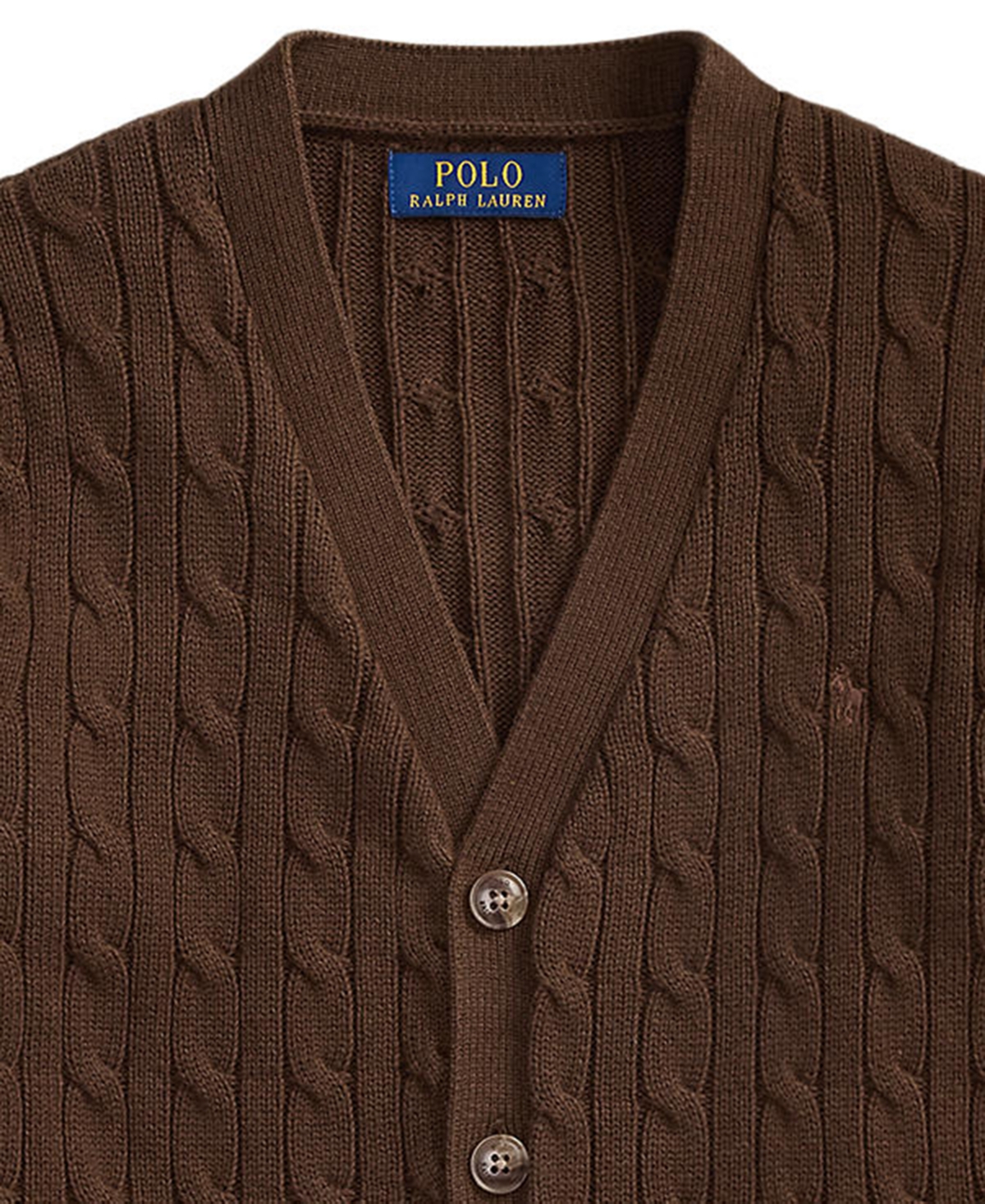 Polo Ralph Lauren Boys' 8-20 Cable-Knit Cotton V-Neck Cardigan