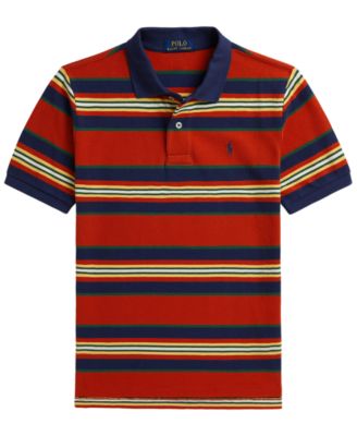 Boys' 8-20 Striped Cotton Mesh Polo Shirt
