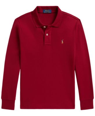 Boys' 8-20 Soft Cotton Long-Sleeve Polo Shirt
