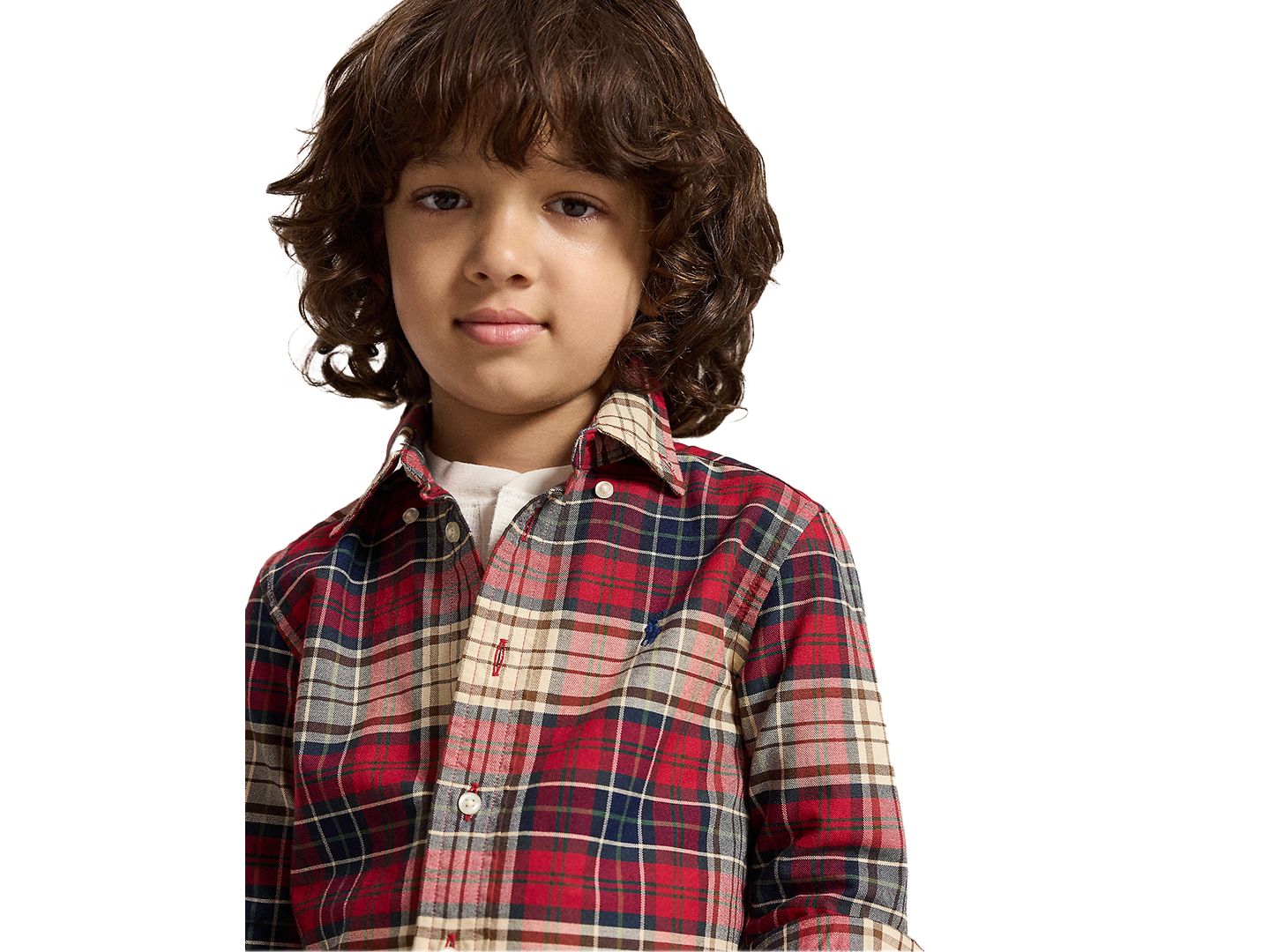 Рубашка Polo Ralph Lauren Plaid Cotton Oxford Shirt для мальчиков, цвет: Красный — фото 3