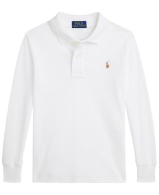 Boys' 2T-7 Soft Cotton Long-Sleeve Polo Shirt