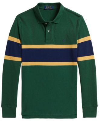 Boys' 8-20 Striped Cotton Mesh Polo Shirt
