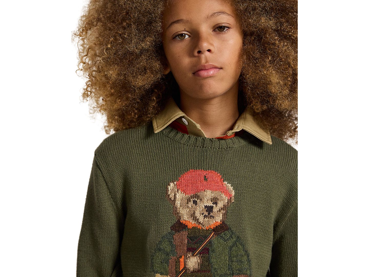 Свитер Polo Ralph Lauren Polo Bear Embroidered для мальчиков, цвет: Оливковый — фото 3