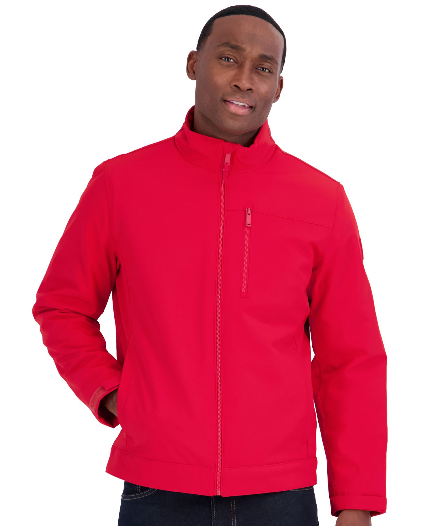 Men's Sherpa Lined Softshell Stand Collar Jacket