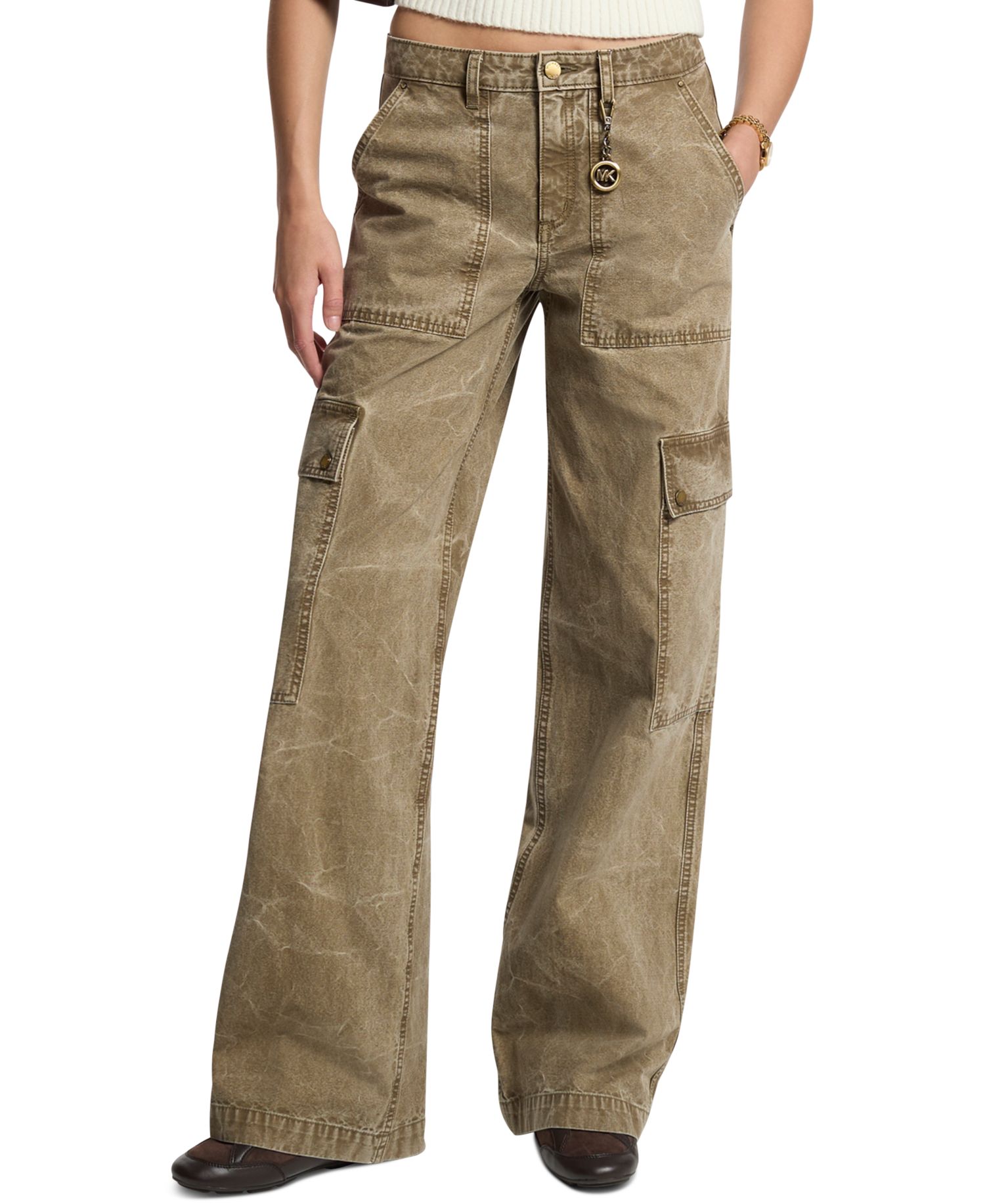 Women's High-Rise Wide-Leg Cargo Pants