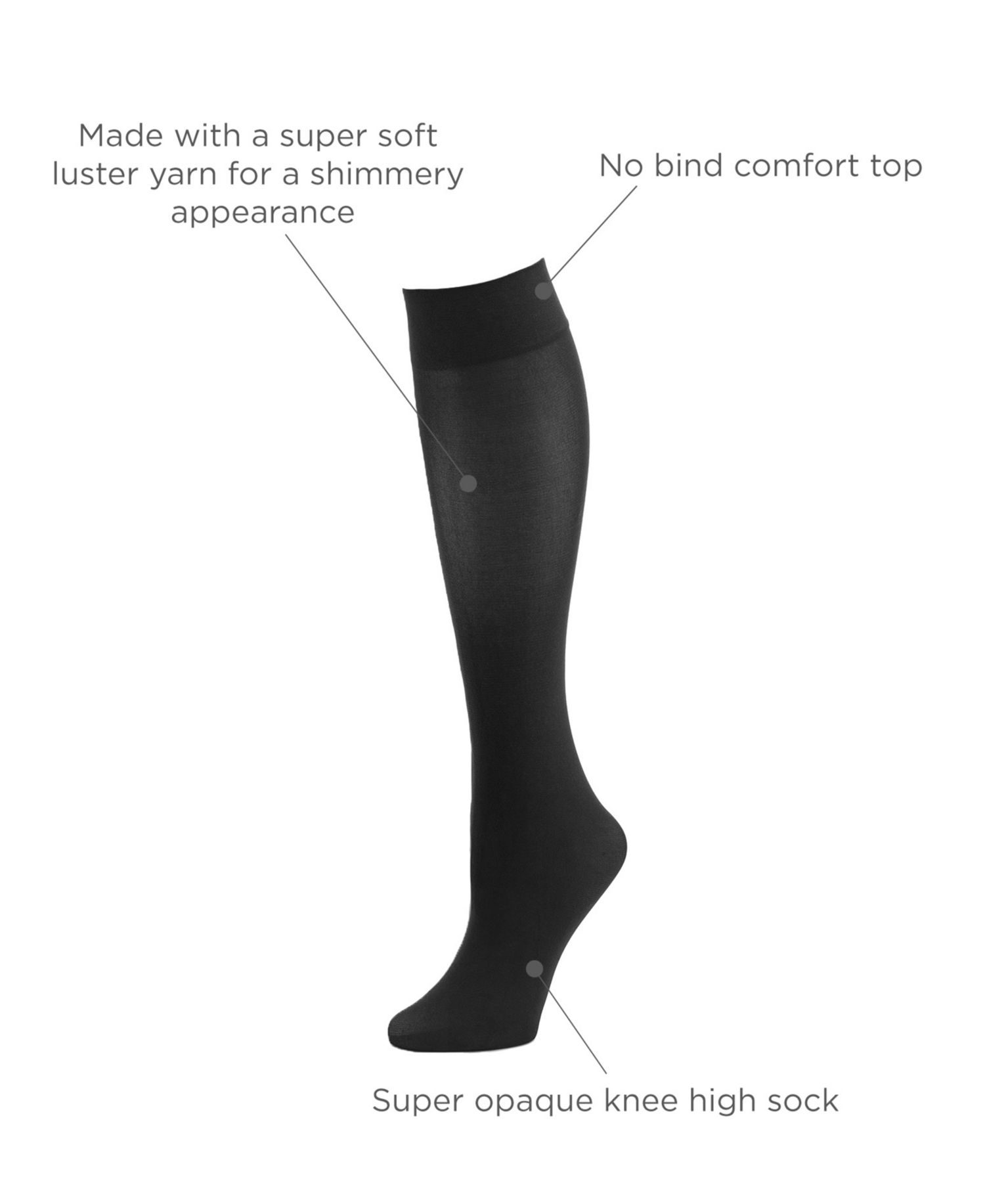 Women's 3-Pk. Soft Opaque Knee-High Socks