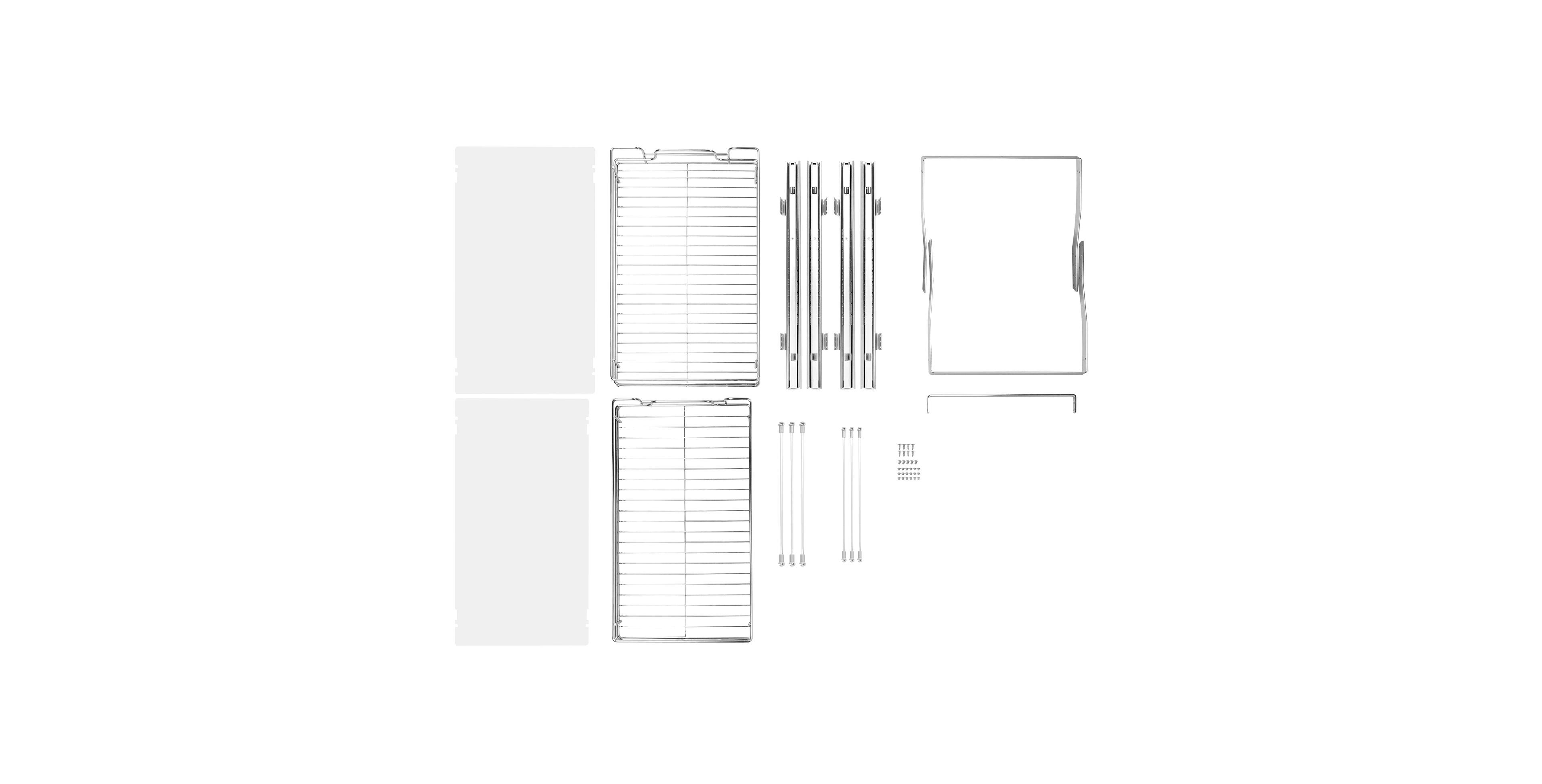 Sugift 2-Tier Pull Out Cabinet Organizer Steel Slide Out Pantry Shelves 15.5inWx22.5inDx19inH