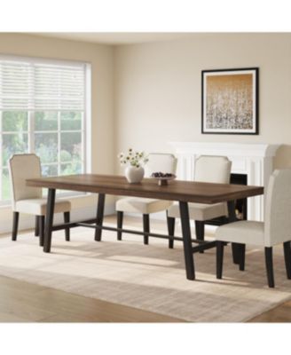 86-Inch Industrial Rectangular Dining Table for 8-10 People, Extra Long Kitchen Table with Robust Metal Frame