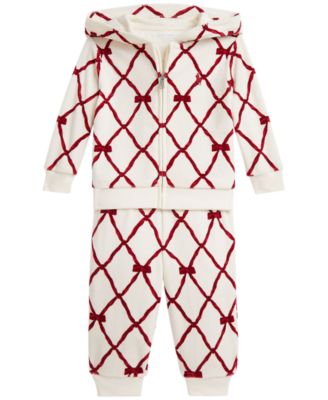 Ralph Lauren Baby Girls' Velour Hoodie and Jogger Pants, 2-Piece Set