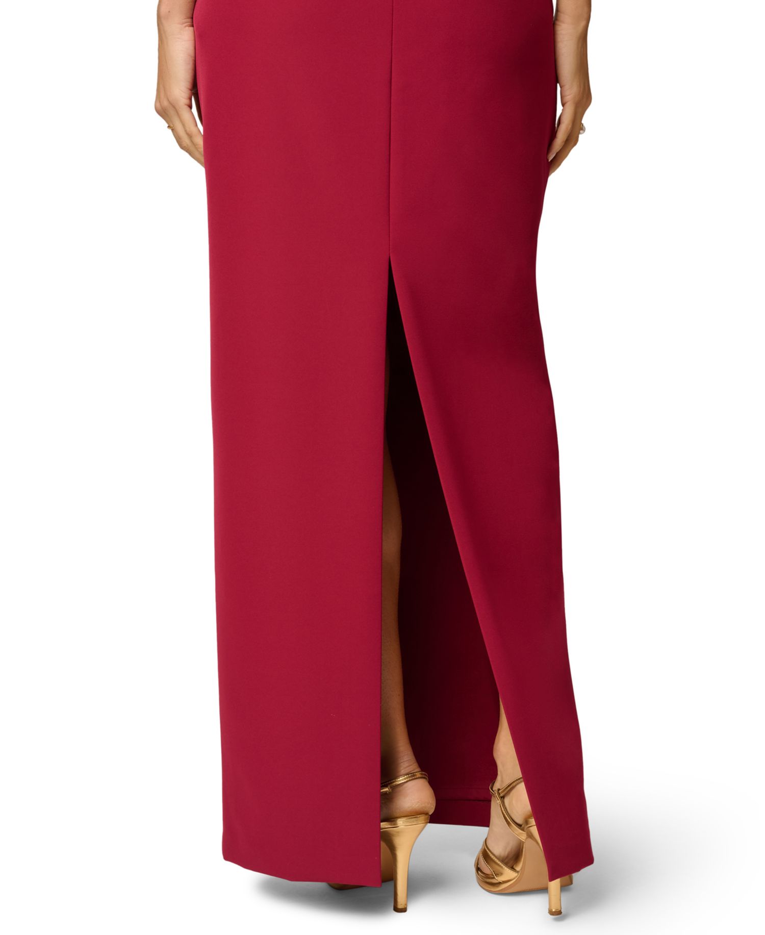 Women's Stretch Strapless Crepe Long Dress