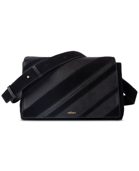 Женская сумка Esthera 11AM Leather and Suede Adjustable Strap Small Crossbody Handbag, цвет: Чёрный
