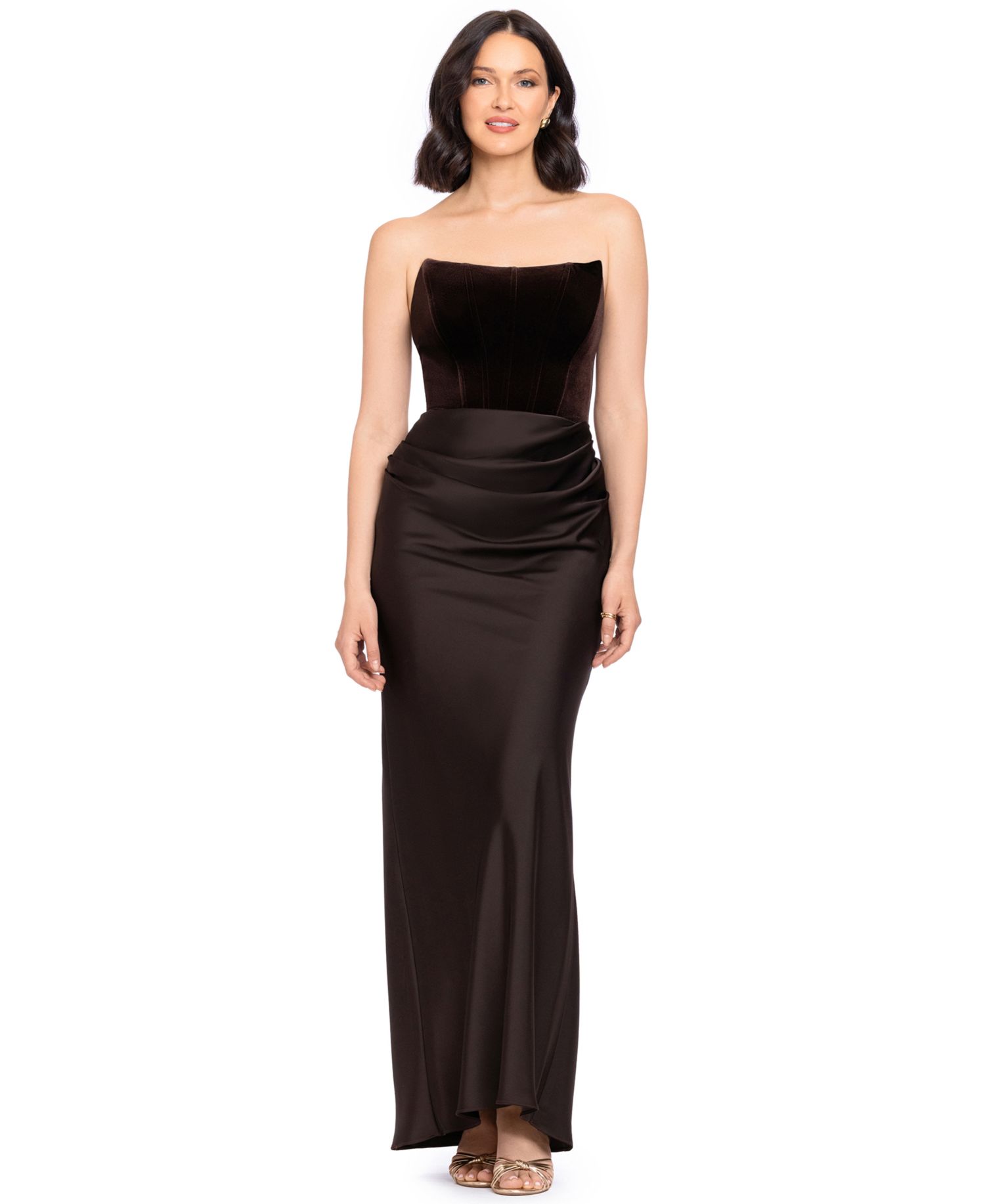 Women's Strapless Velvet Corset Dress