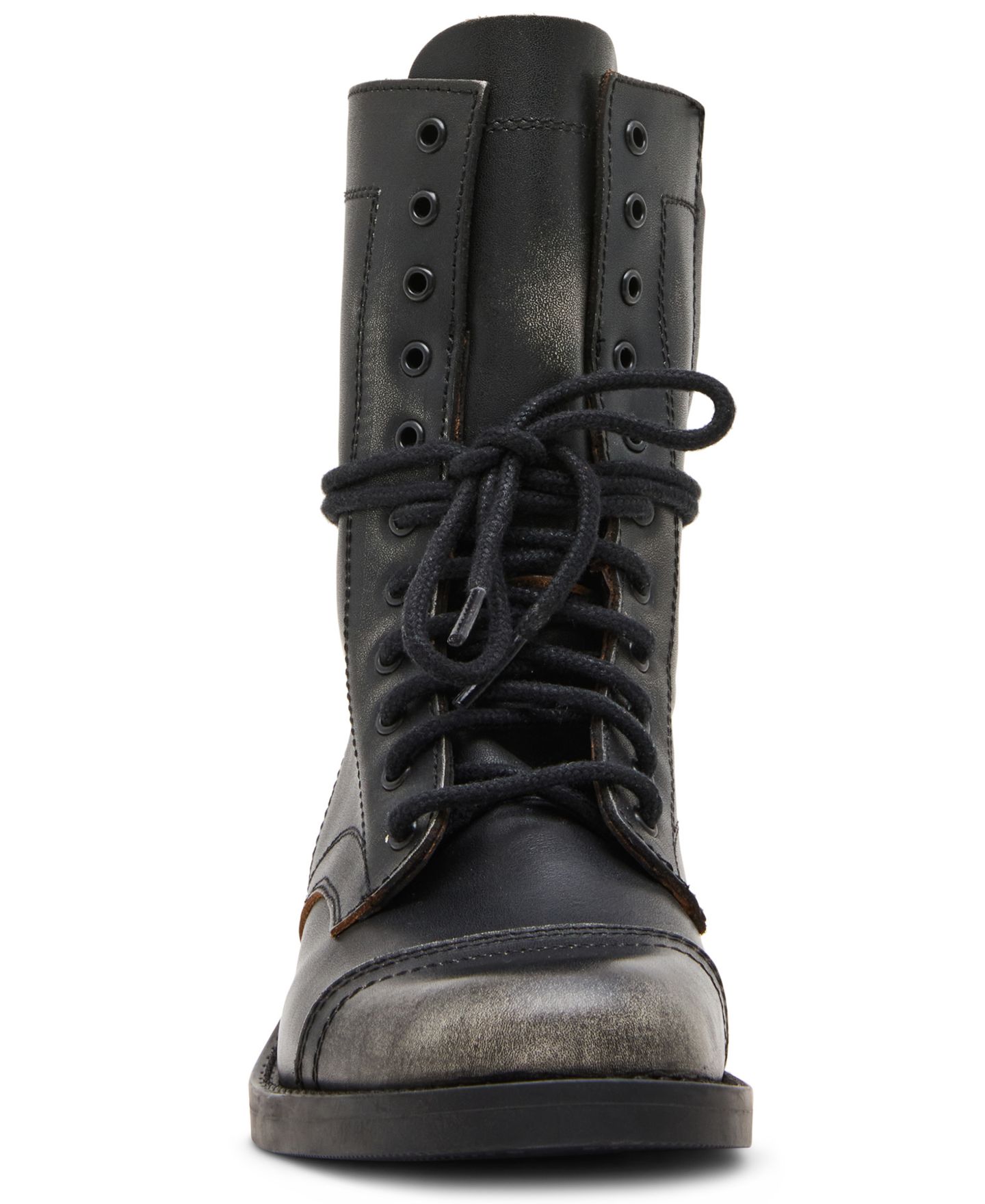 Женские ботинки Steve Madden Yukon Lace-Up Combat Booties, цвет: Чёрный кожаный — фото 6