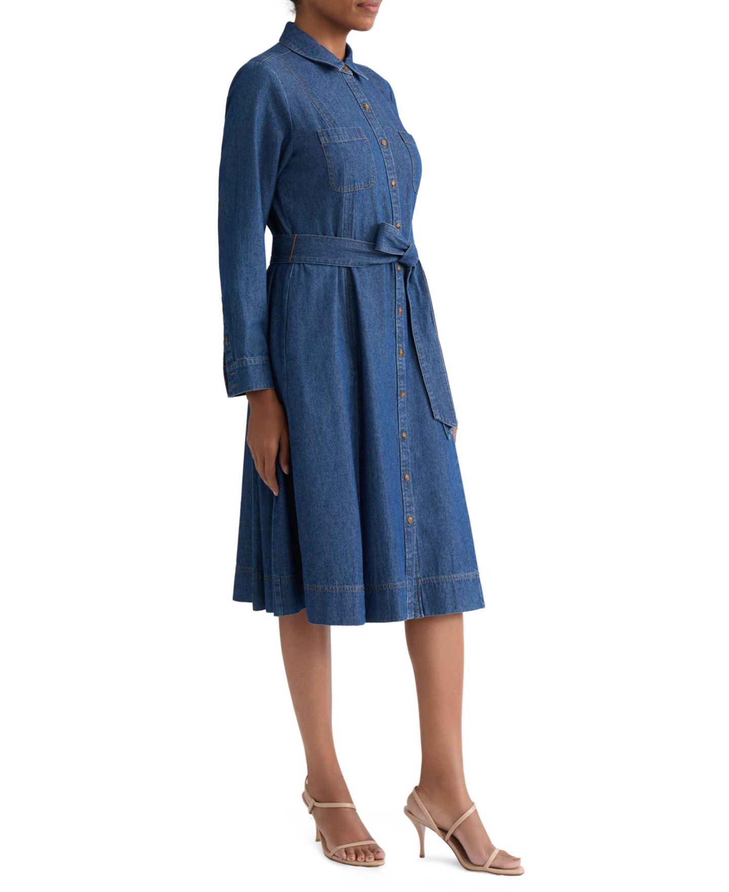Женское платье Jones New York Button-Up Cotton Shirt Dress, цвет: Варёный — фото 2