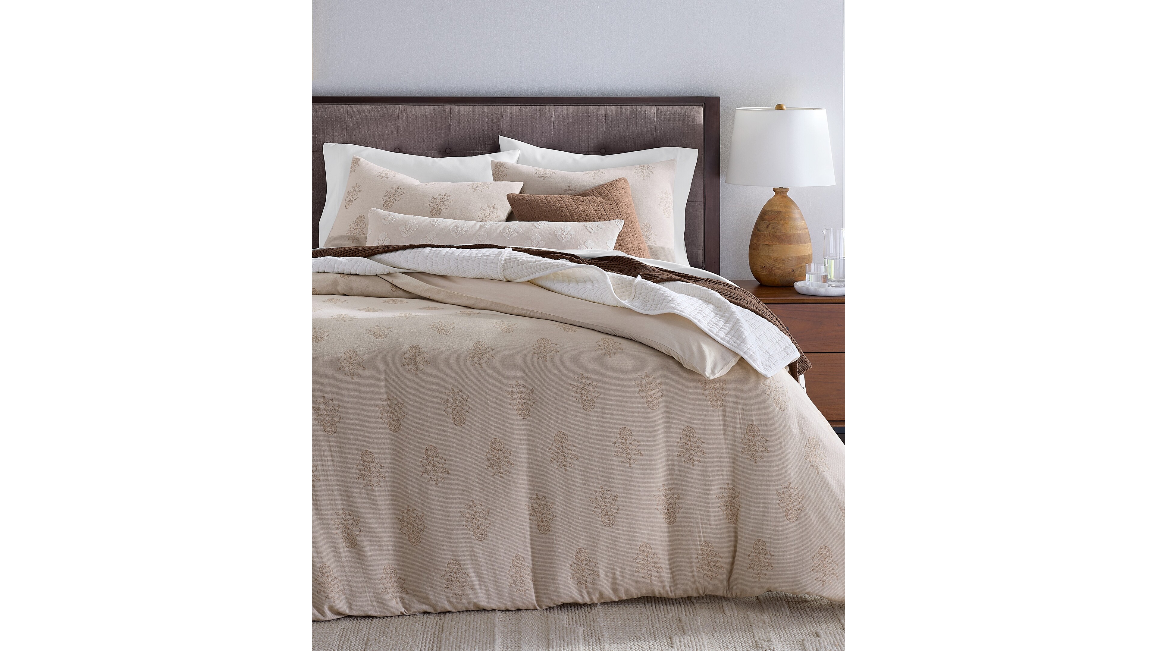 Oake Woven Floral Block 3-Piece Comforter Set, King, Macy's Exclusive