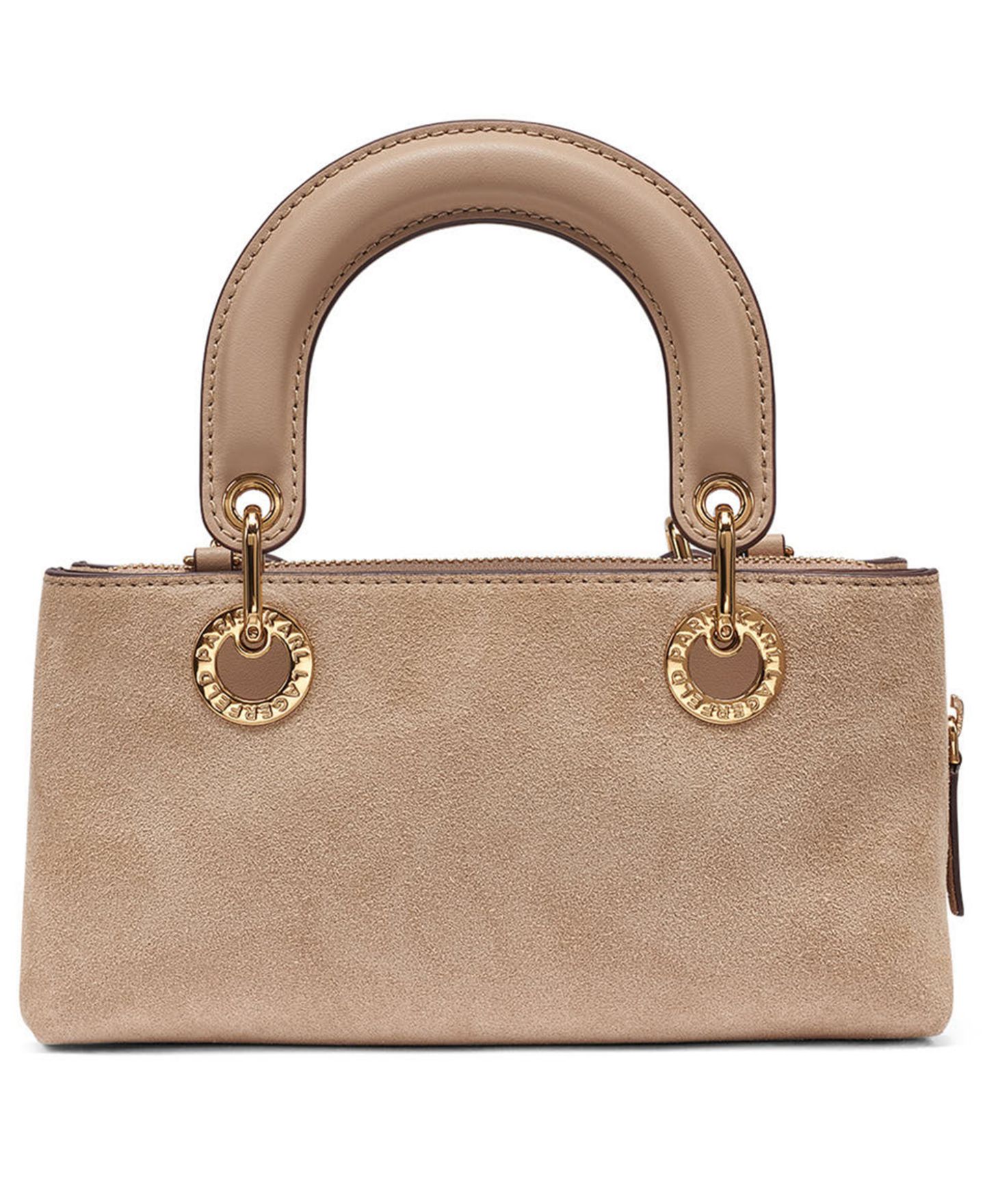 Женская сумка KARL LAGERFELD PARIS Benoite Suede Small Shoulder Handbag, цвет: Капучино — фото 5