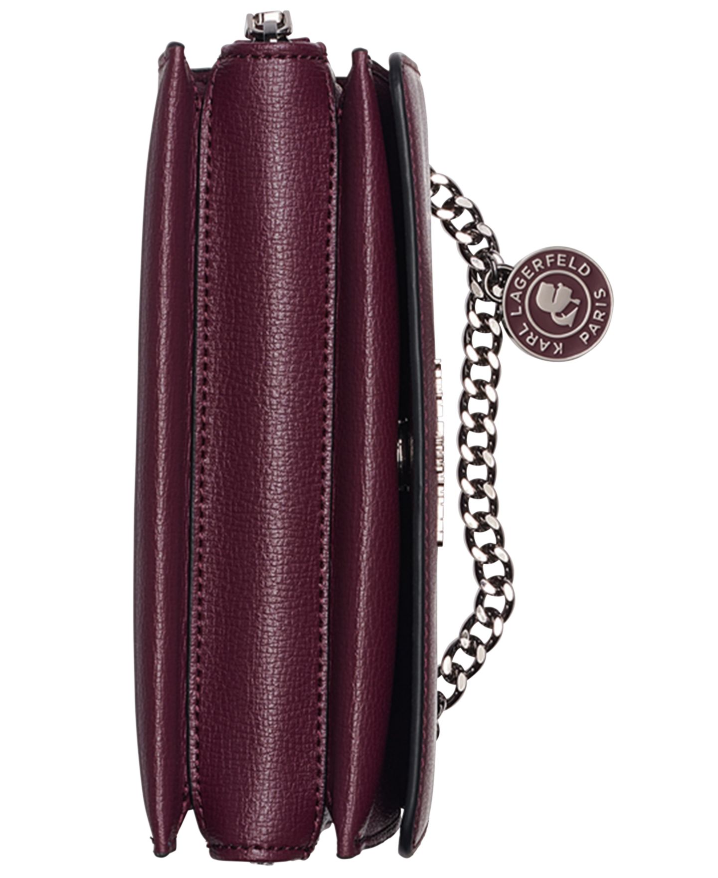 Женская сумка KARL LAGERFELD PARIS Lourdes Mini Leather Crossbody Handbag, цвет: Вишнёвый сливовый — фото 5