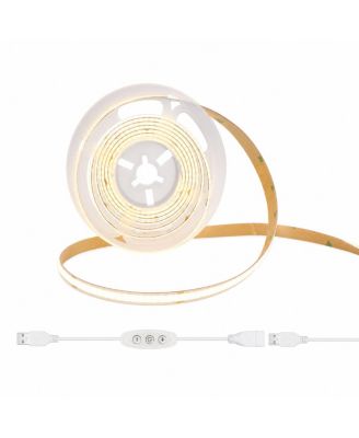 Dimmable USB COB LED Strip Lights Flexible Cuttable Task Lighting for DIY Projects